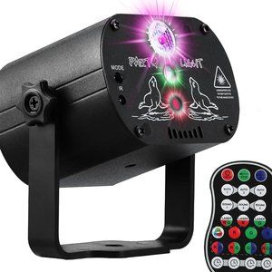Halloween DJ Disco Stage Sound Activated RGB Flash Strobe Projector Lights Decor